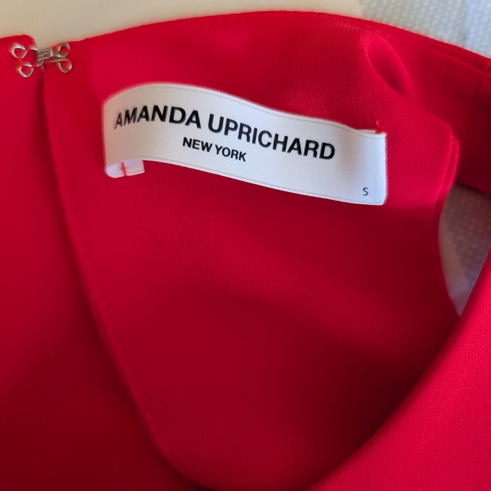 Amanda Uprichard Womens Small 100% Silk Ezra Dress Red Cocktail Party Formal - Picture 5 of 6